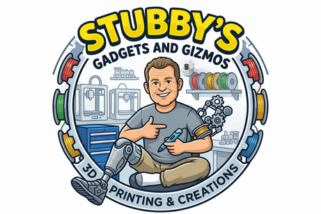 Stubby's Gadgets & Gizmos illustrated logo